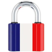 Cadenas à clé – 110166 – Cadenas décoré drapeau français 30 mm – Métal résistant à la corrosion – EVOE