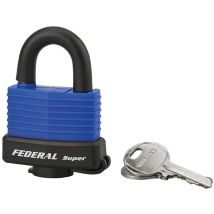 Cadenas À Clé Fédéral Lock Sea Line Bleu, Laiton, Extérieur, Anse Inox, 40mm, 2 Clés - Thirard