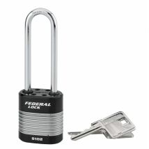 Cadenas À Clé Fédéral Lock Protector, Extérieur, Acier, Anse Haute, Double Verrouillage, 44mm, 2 Clés - Thirard