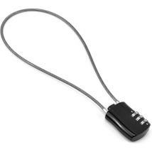 Cadenas à Câble Rétractable, Cadenas à Combinaison Numérique avec 41 cm Câble pour Moto Vélo Snowboard Skis Valises, Noir