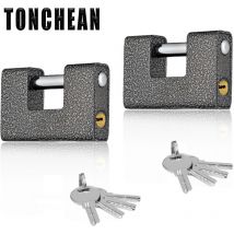 Tonchean - 90mm Cadenas à clé,Cadenas Exterieur Ultra Robuste avec 8 Clés (Lot de 2) Gros Cadenas Monobloc en Acier Solide Trempé Manille de 12mm