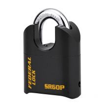 Federal Lock - Cadenas à combinaison Fédéral Lock srp, acier, 4 chiffres, chantier, anse acier, 62mm, noir