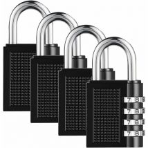 Treetalk - Cadenas à combinaison à 4 chiffres Paquet de 4 cadenas à code à combinaison robustes pour la famille, l'école, les affaires, les casiers à