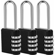 Lucky-88 - Cadenas à combinaison à 4 positions, crochet, serrure de porte adaptative école, sac de voyage, casier, salle de sport, ensemble de trois