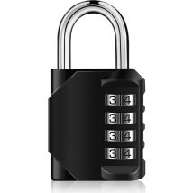 Galozzoit - Cadenas à Combinaison à 4 Chiffres, Serrure Combinée en Acier Plaqué Cadenas de Sécurité Sans Clé pour Salle de Sport, Ecole, Extérieur