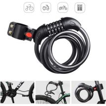 Cadenas de Vélo, Antivol Cadenas pour vélo 5 Chiffres Intelligente Code réglable Chaîne Vélo Câble Anti-vol Cadenas Verrouillage à Vélo 1.17 m x 12mm