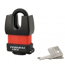 Federal Lock - Cadenas à clé Fédéral Lock Docker, extérieur, acier cémenté, double verrouillage, 45mm, 2 clés