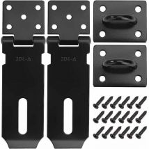 Famille - gabrielle Cadenas Fermoir Loquet de Porte Acier Inoxydable Moraillon de Verrouillage 4 Pouces Verrou de Porte avec Vis Finition Noir Mat 2