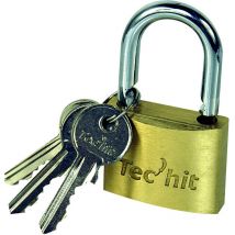 Tec hit 428050 -Cadenas - Longueur 50 mm - Jeu de 3 Clés - En Laiton