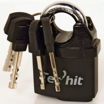 Tech-it - tec hit 428550 - Cadenas - Longueur 50 mm - En laiton - Etanche - Jeu de 4 Clés