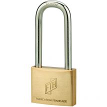 FTH - Cadenas MH2 à clé, corps en laiton et anse en acier cémenté, base de 35mm, anse haute 45mm, 2 clés