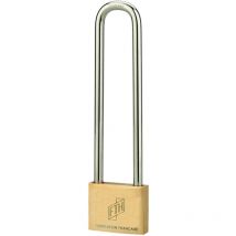 FTH - Cadenas MH2 à clé, corps en laiton et anse en acier cémenté, base de 45mm, anse haute 128mm, 2 clés
