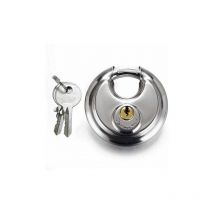 Cadenas Rond à Cylindre,9 mm d'Epaisseur de Anse, 2 Clés Incluses, Protection Anti-Pincement, Acier Inoxydable,70mm