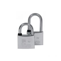 Viro - Cadenas sa rie Fai Mare Arcolungo largeur 30mm corps en laiton massif arceau chromA nickelA poli acier inoxydable avec 2 clA s