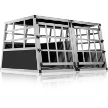 Cadoca - Dog Car Crate Aluminium Sturdy Transport Box Carrier Travel Pet Trunk Boot Puppy Transport Box xl