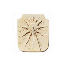 Ruecab - Cadran solaire vertical en pierre - motif Astre Solaire