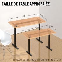 Homavo - Cadre de Bureau Assis Debout, fonction mémoire et anti-collision, Ports de charge rapide usb-a et Type c, Hauteur réglable (70-119CM)