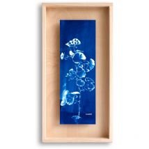 Cadre Carpë cyanotype Gingko 40x20cm Swabdesign Bleu