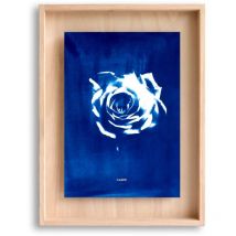 Swabdesign - Cadre Carpë cyanotype Rose 40x30cm Bleu