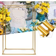 Senderpick - Cadre d'Arche de Mariage Carré Base Moongate Fleurs Cadre Ballon DeboutCadre d'Arche de Mariage Moderne Carré pour Signalisation et