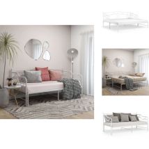 Cadre de canapé-lit extensible sans matelas blanc 90x200 cm - Canapé Convertible - Lit Invité - Lit Compact - Cadre Lit - Literie
