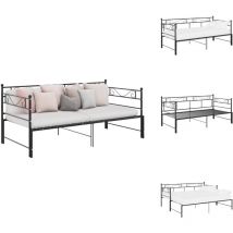 Cadre de canapé-lit extensible sans matelas Noir Métal 90x200cm - Canapé Convertible - Lit Invité - Cadre Lit - Canapé Lit Noir - Meubles Salon
