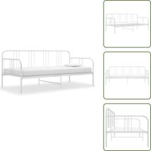 Cadre de canapé-lit sans matelas blanc métal 90x200 cm - Canapé Convertible - Lit Invité - Lit Compact - Cadre Lit - Literie