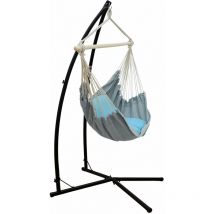 Amanka - Cadre de Chaise Suspendue avec Siège 215cm Supporte jusqu'à 120kg Set 2 Coussins