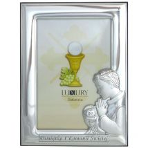 Cadre de communion en argent - souvenir de la sainte communion 10x15 pour un garçon Taille: 10x15 cm UGS : VL805/3XL