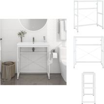 Cadre de lavabo de salle de bain Blanc 79x38x83 cm Fer - Meuble De Salle De Bain - Meuble Lavabo - Cadre Lavabo - Étagère Salle De Bain - Rangement