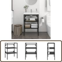 Cadre de lavabo de salle de bain Noir 59x38x83 cm Fer - Meubles De Salle De Bain - Meuble Lavabo - Cadre Lavabo - Rangement Salle De Bain - Étagère