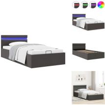 Cadre de lit à rangement hydraulique sans matelas 100x200 cm - Lit Plateforme - Lit Coffre - Lit Avec Rangement - Lit Design - Lit Moderne