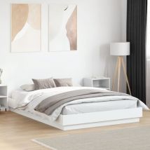 Cadre de lit avec led sans matelas blanc 140x200 cm
