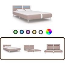 Cadre de lit avec led sans matelas cappuccino 120x200 cm - Cadre De Lit - Lit Double - Lit Moderne - Lit Avec Led - Éclairage Led