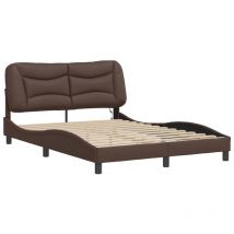 Cadre de lit avec lumières led marron 140x190 cm similicuir Vidaxl Marron