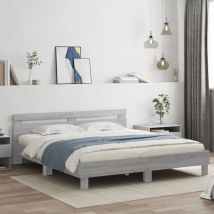 Cadre de lit avec led sans matelas sonoma gris 180x200 cm
