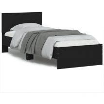 Torana - Cadre de lit sans matelas avec lumières led noir 75x190 cm