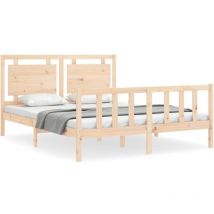 Cadre de lit avec tête de lit king size bois massif