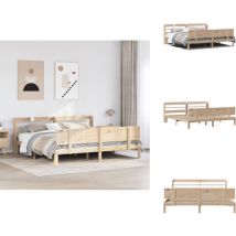 Cadre de lit avec tête de lit sans matelas 200x200 cm - Cadre De Lit - Cadres De Lit - Lit - Lit Double
