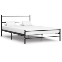 Torana - Cadre de lit avec tête de lit sans matelas noir 160x200cm métal