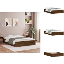 Cadre de lit avec tiroirs sans matelas chêne marron 120x200 cm - Cadre De Lit - Lit Double - Tiroir Lit - Lit Design - Lit Moderne