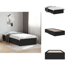Cadre de lit avec tiroirs sans matelas noir 90x200 cm - Cadre De Lit - Lit Double - Lit Avec Tiroirs - Meuble De Chambre - Literie