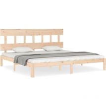Cadre de lit avec tête de lit Super King Size bois massif