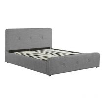 Usinestreet - Cadre de lit bala avec sommier relevable à lattes - Gris, Largeur - 160 cm