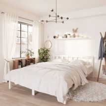 Decdeal - Cadre de lit Blanc Bois de pin massif 140x190 cm