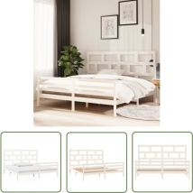 Maison Exclusive - The Living Store Cadre de lit sans matelas blanc bois massif 200x200 cm - Cadre De Lit - Lit Double - Lit En Bois - Chambre à