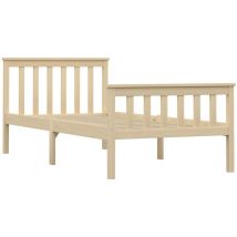 INLIFE Cadre de lit Bois clair Bois de pin massif 100x200 cm