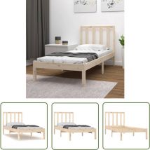Devenirriche - The Living Store Cadre de lit sans matelas bois massif de pin 100x200 cm - Cadre De Lit - Lit Double - Lit En Bois - Lit Avec Têtière