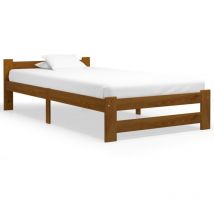 Cadre de lit sans matelas marron miel pin massif 100x200 cm Vidaxl
