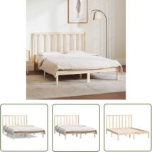 Doc&et² - skm Cadre de lit Bois de pin massif 140x190 cm